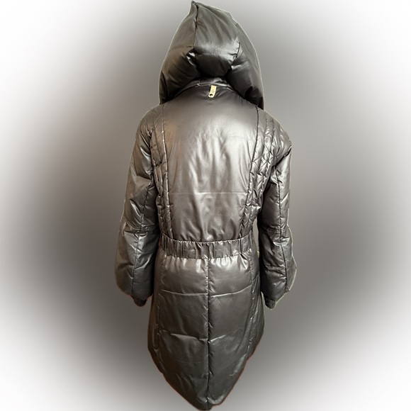 Mackage Ace Black Mid-Length Puffer Coat | Wool Trim | Belted | Size L - Picture 3 of 10